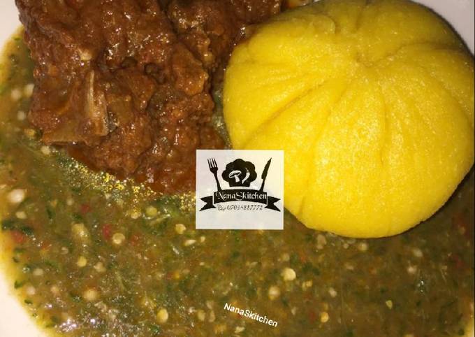 Yellow Eba &amp; Okra soup