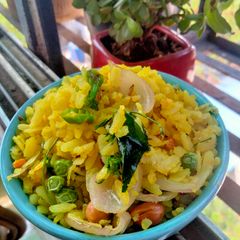 Matar poha A picture of Matar poha.