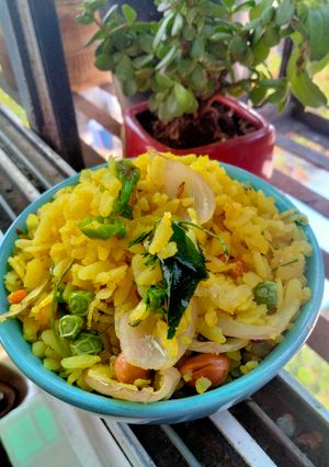 A picture of Matar poha.