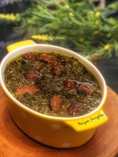 عکسی از دستور خورشت آلو اسفناج