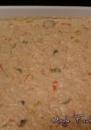 Foto principal de Pudín de pescado y langostinos con salsa rosa