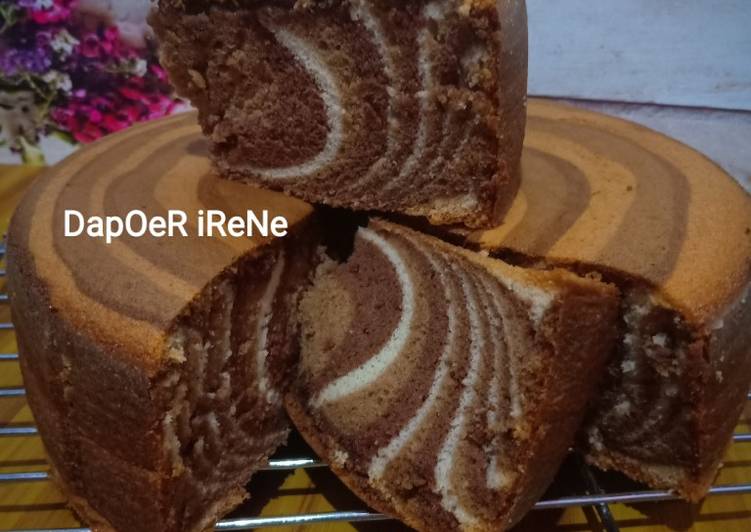 Resep Bolu zebra putih telur Anti Gagal