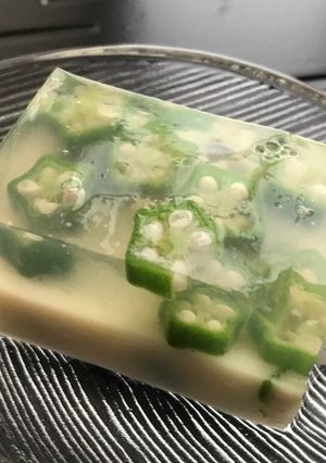 A picture of Appetizer - Soy Milk and Summer Vegetable Kanten.