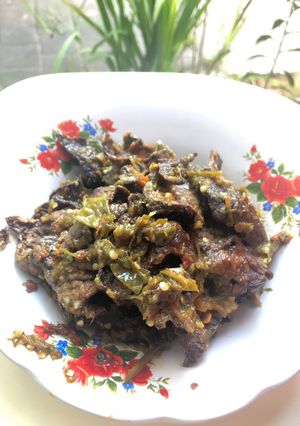 Foto resep Paru Sambel ijo simpel, enak tanpa ribet hanya dengan dua bumbu