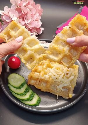 A picture of Finally Found a Use for Rice Paper! Cheesy Waffles 🧀.