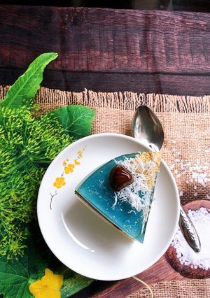 Hình của món Thạch rau cau nước cốt dừa.