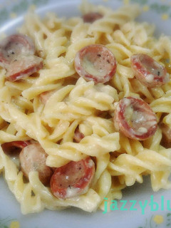 Foto resep Simple Fusilli Carbonara