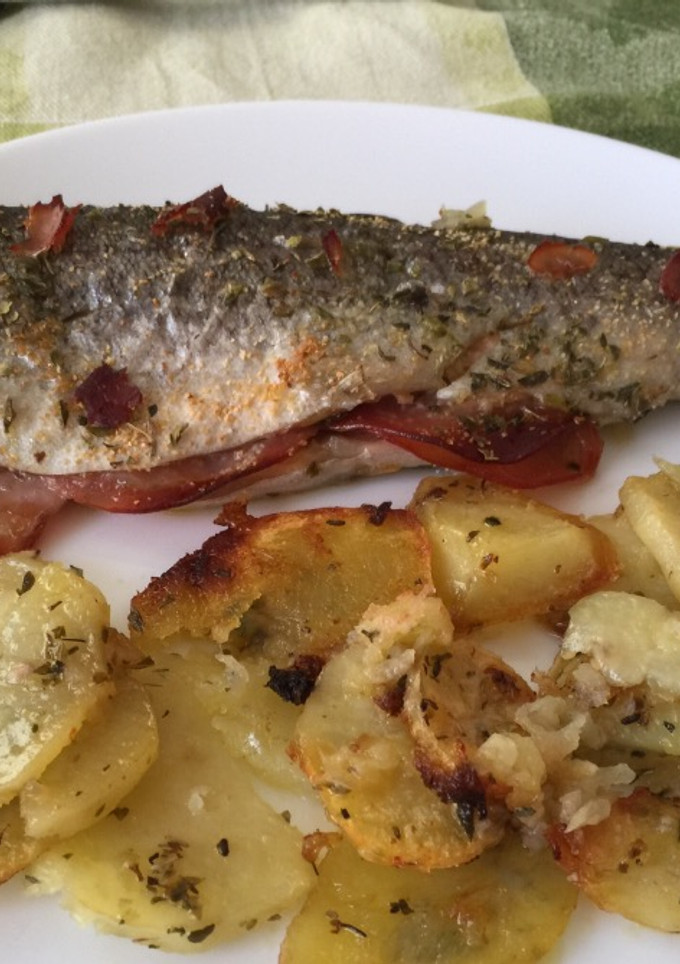 Una foto de Trucha al horno