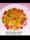 Urap-Urap Tempe, Paprika Merah, Selada dan Timun