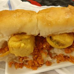Mumbai street style batata vada pav! A picture of Mumbai street style batata vada pav!.