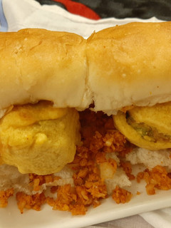 A picture of Mumbai street style batata vada pav!.