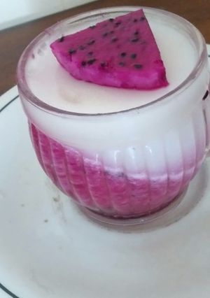 Foto resep Puding susu buah naga