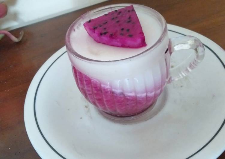 Puding susu buah naga