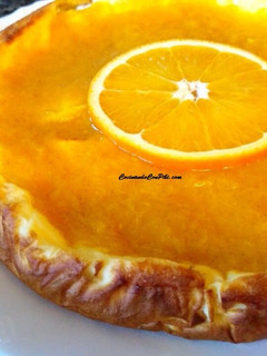 Una foto de Tarta de queso light con mermelada de naranja sin azúcar