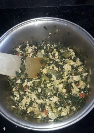 Una foto de Budín de pollo y acelga