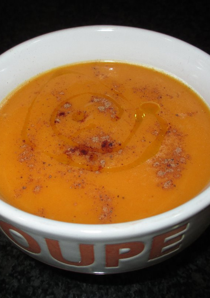 Una foto de Crema de calabaza vegana