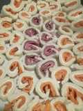 Girelle salmone Philadelphia e prosciutto cotto e patè di olive