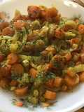 Carottes et fenouil au bouillon ail curcuma et thym du jardin