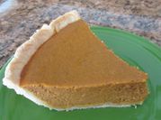 A picture of pumpkin pie with evaporated milk