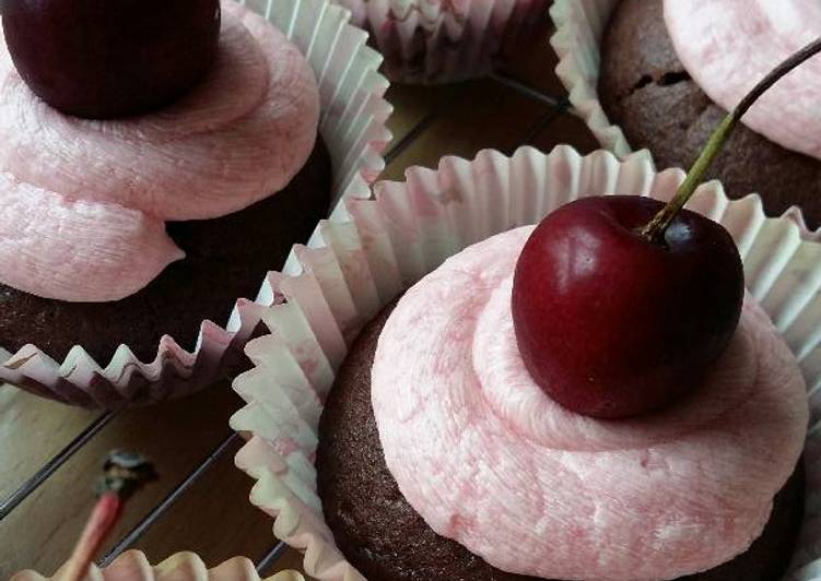 Steps to Prepare Ultimate Vickys Chocolate Cherry Cupcakes, GF DF EF SF NF