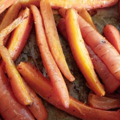 A picture of My compound buttered roasted carrots.