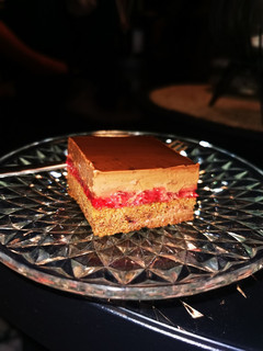 A picture of The miracle of chocolate and raspberry.