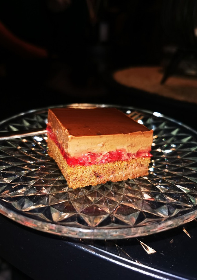 A picture of The miracle of chocolate and raspberry.