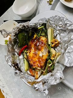 Hình của món Cá thu nướng nồi chiên không dầu.