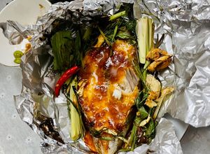 Hình của món Cá thu nướng nồi chiên không dầu.