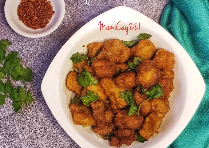 Bagaimana Menyiapkan Ayam Goreng Popcorn Goreng Bawang, Enak Banget