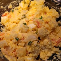 A picture of Five pickle potato salad.