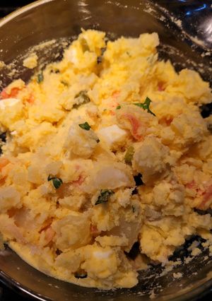 A picture of Five pickle potato salad.