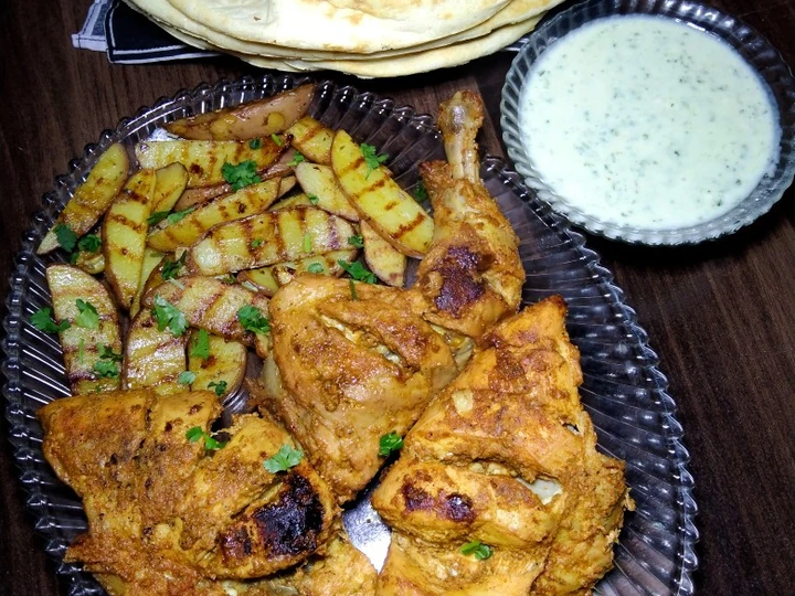 How To Prepare Chicken Masala Tikka with Grilled Potato Wedges which So Delicious
