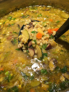 A picture of Mushroom barley soul soup.