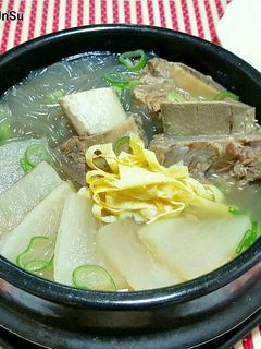 A picture of Beef Bone Soup (Galbitang).