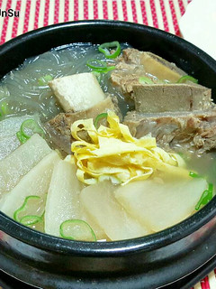 A picture of Beef Bone Soup (Galbitang).