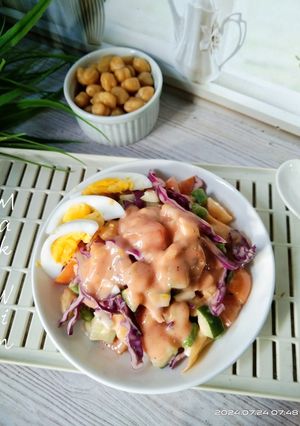 Foto resep Salad sayur saus chickpea