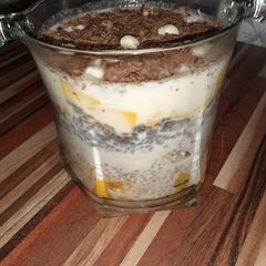 A picture of Coconut Mango Sagoo Pudding.