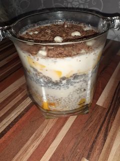 A picture of Coconut Mango Sagoo Pudding.