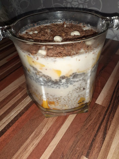 A picture of Coconut Mango Sagoo Pudding.