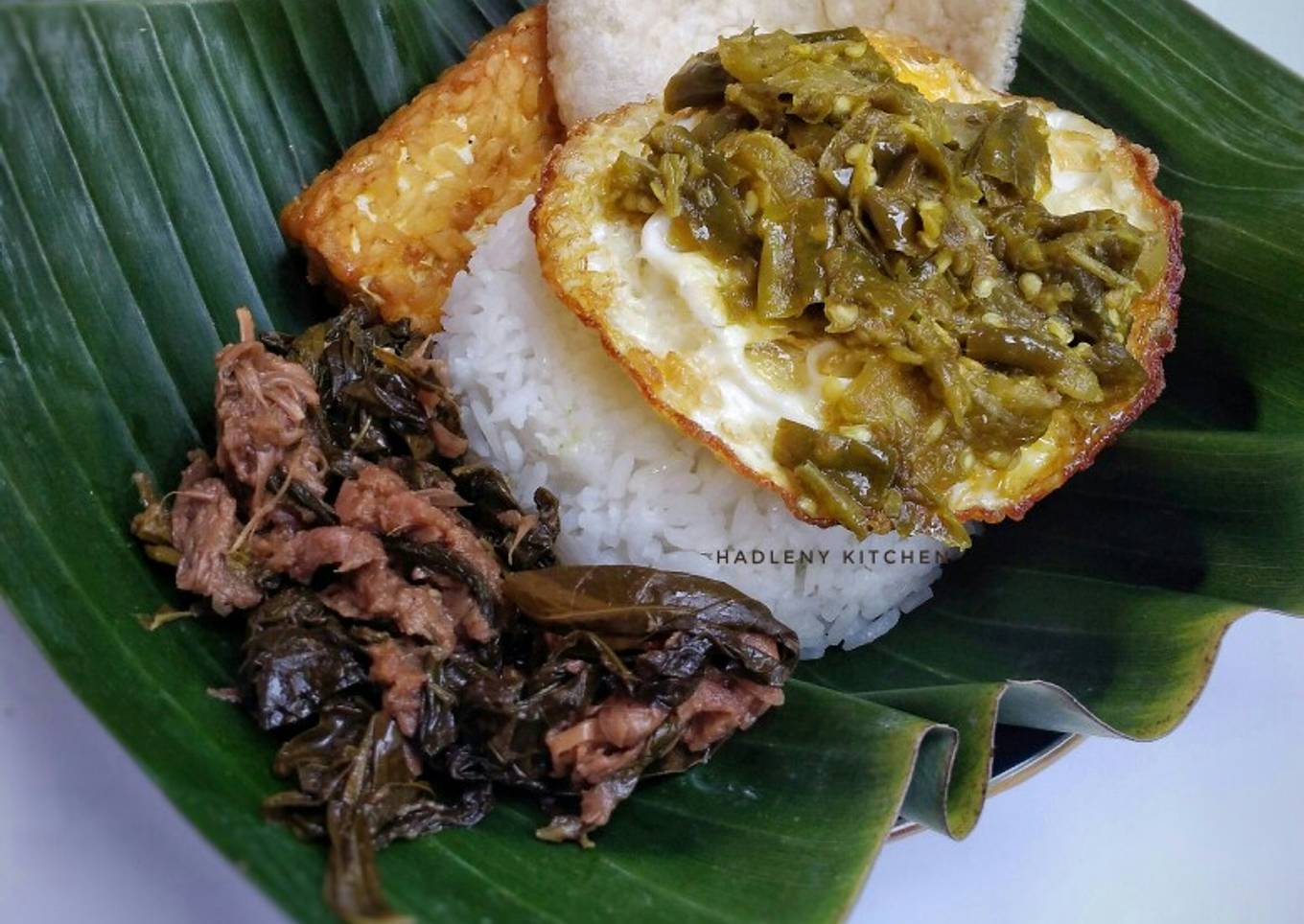 Nasi Gudeg Telur Ceplok Sambal Ijo & Tempe Goreng