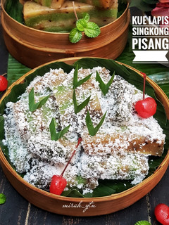 Foto resep Kue Lapis Singkong Pisang