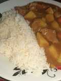 Cerdo al curry con arroz