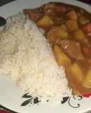Cerdo al curry con arroz