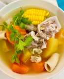 Canh cuống họng nấu củ quả