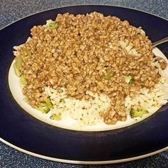 A picture of Baharat Pork and Rice.