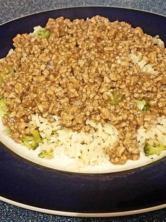 A picture of Baharat Pork and Rice.
