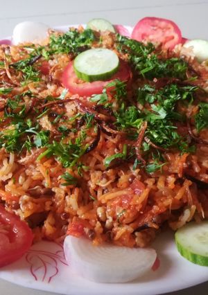 A picture of Restaurant Style Mataki Pulav.
