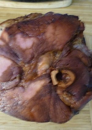 A picture of Smoked Honey-Cola Glazed Sunday Ham.