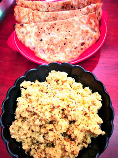 A picture of Left over dal scramble Very quick,easy and healthy breakfast.